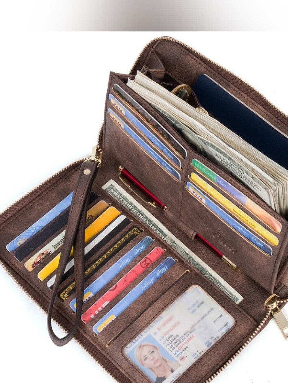 CLUCI women Wallet Leather RFID blocking With Wristlet.